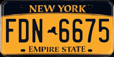 NY license plate FDN6675