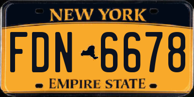 NY license plate FDN6678
