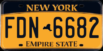 NY license plate FDN6682