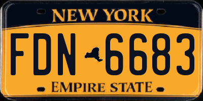 NY license plate FDN6683