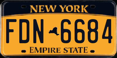 NY license plate FDN6684