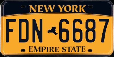 NY license plate FDN6687