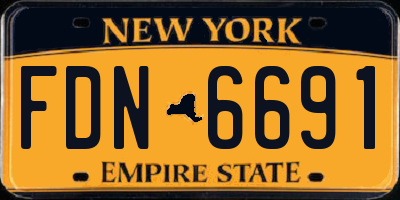 NY license plate FDN6691
