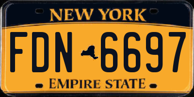 NY license plate FDN6697