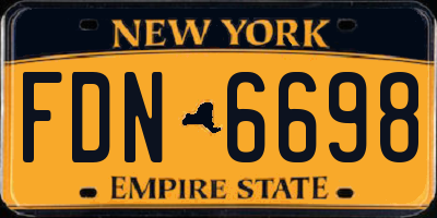 NY license plate FDN6698