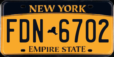 NY license plate FDN6702