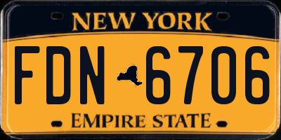 NY license plate FDN6706