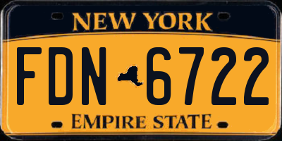 NY license plate FDN6722