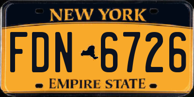NY license plate FDN6726