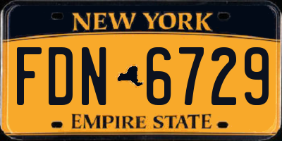 NY license plate FDN6729