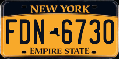 NY license plate FDN6730