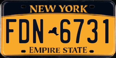 NY license plate FDN6731