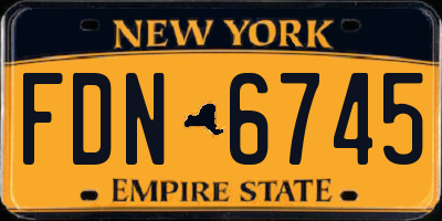 NY license plate FDN6745