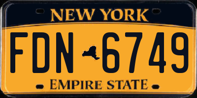 NY license plate FDN6749