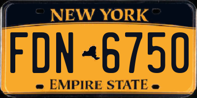 NY license plate FDN6750