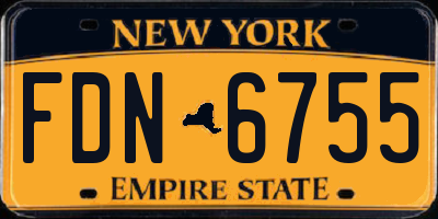 NY license plate FDN6755