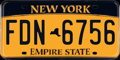 NY license plate FDN6756