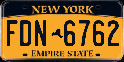 NY license plate FDN6762