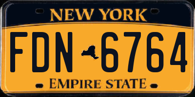 NY license plate FDN6764