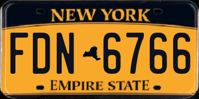 NY license plate FDN6766