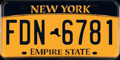 NY license plate FDN6781