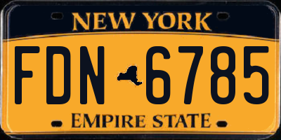 NY license plate FDN6785