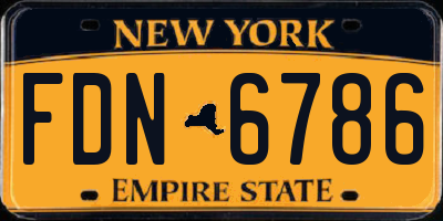 NY license plate FDN6786