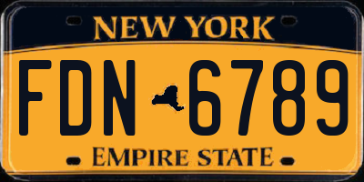 NY license plate FDN6789