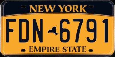 NY license plate FDN6791