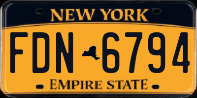 NY license plate FDN6794
