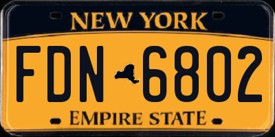 NY license plate FDN6802