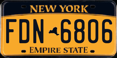NY license plate FDN6806