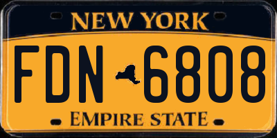 NY license plate FDN6808