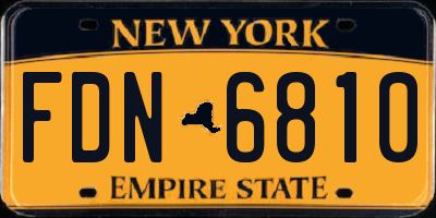 NY license plate FDN6810