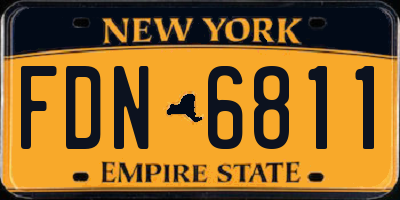 NY license plate FDN6811