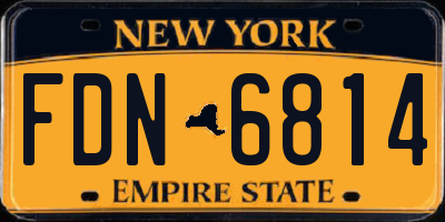 NY license plate FDN6814
