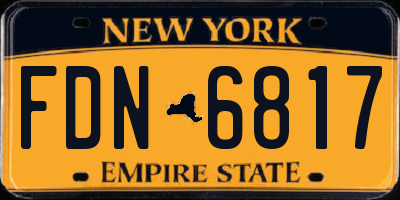 NY license plate FDN6817