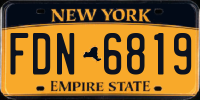 NY license plate FDN6819