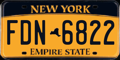 NY license plate FDN6822