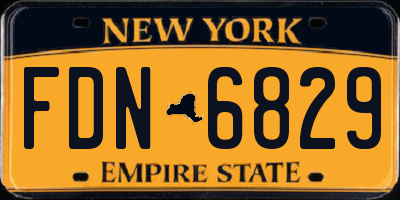 NY license plate FDN6829