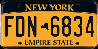 NY license plate FDN6834