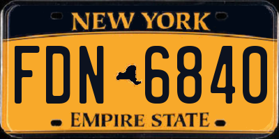 NY license plate FDN6840