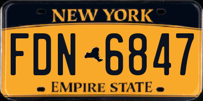 NY license plate FDN6847