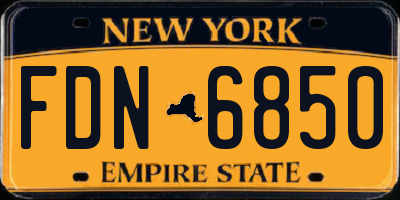 NY license plate FDN6850