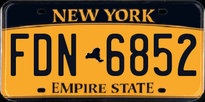 NY license plate FDN6852