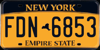 NY license plate FDN6853