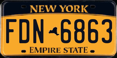 NY license plate FDN6863