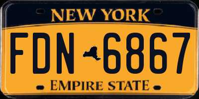 NY license plate FDN6867