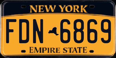 NY license plate FDN6869