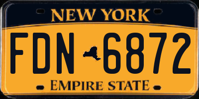 NY license plate FDN6872